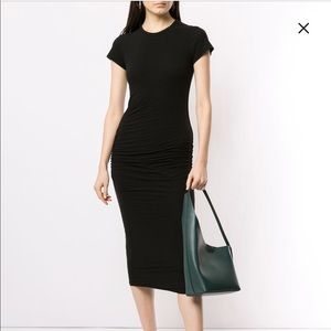 JAMES PERSE Ruched Classic Skinny T Shirt Dress